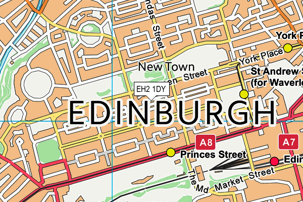 EH2 1DY map - OS VectorMap District (Ordnance Survey) EH2 1DY map - OS VectorMap District (Ordnance Survey)