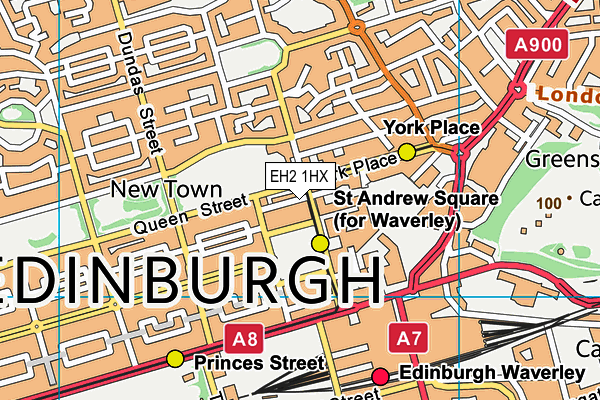 EH2 1HX map - OS VectorMap District (Ordnance Survey) EH2 1HX map - OS VectorMap District (Ordnance Survey)