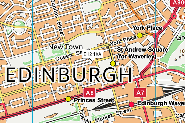 EH2 1XA map - OS VectorMap District (Ordnance Survey) EH2 1XA map - OS VectorMap District (Ordnance Survey)