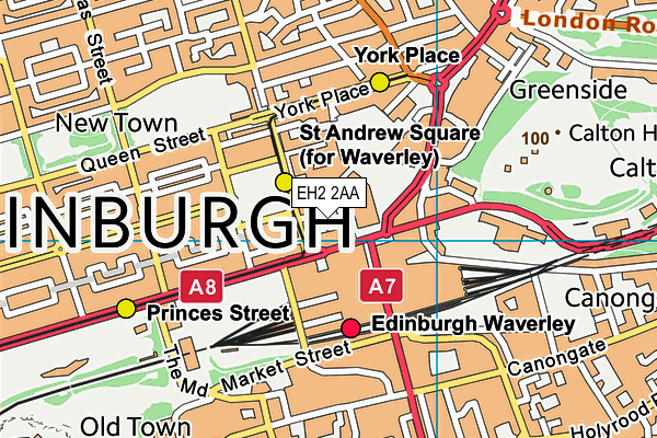 EH2 2AA map - OS VectorMap District (Ordnance Survey) EH2 2AA map - OS VectorMap District (Ordnance Survey)