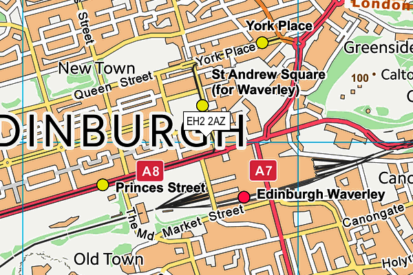 EH2 2AZ map - OS VectorMap District (Ordnance Survey) EH2 2AZ map - OS VectorMap District (Ordnance Survey)