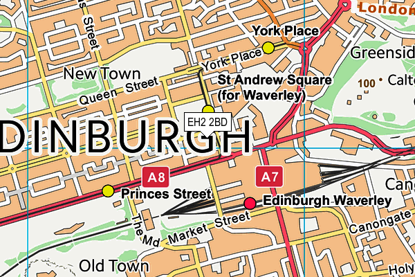 EH2 2BD map - OS VectorMap District (Ordnance Survey) EH2 2BD map - OS VectorMap District (Ordnance Survey)