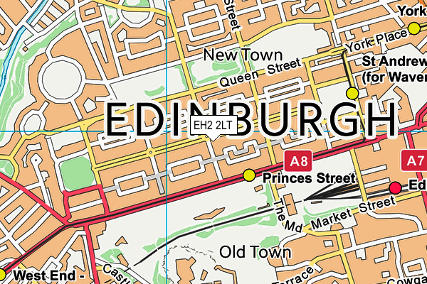 EH2 2LT map - OS VectorMap District (Ordnance Survey)