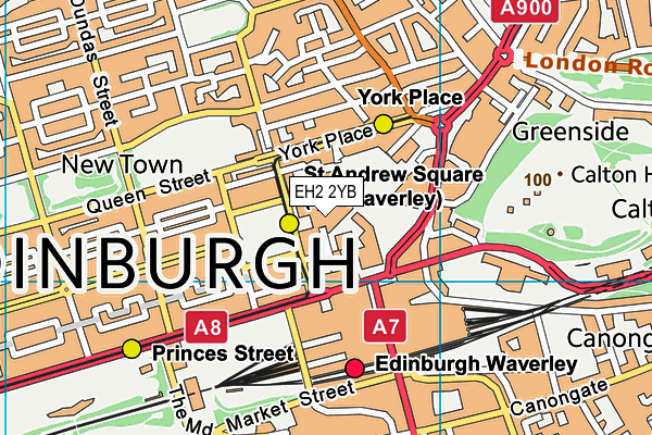 EH2 2YB map - OS VectorMap District (Ordnance Survey)