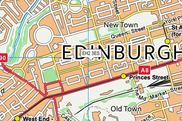 EH2 3ES map - OS VectorMap District (Ordnance Survey)