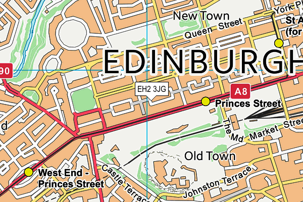 EH2 3JG map - OS VectorMap District (Ordnance Survey) EH2 3JG map - OS VectorMap District (Ordnance Survey)