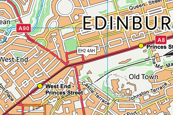 EH2 4AH map - OS VectorMap District (Ordnance Survey) EH2 4AH map - OS VectorMap District (Ordnance Survey)