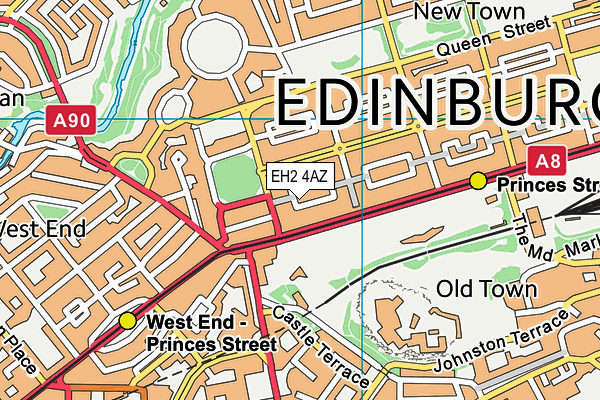 EH2 4AZ map - OS VectorMap District (Ordnance Survey)