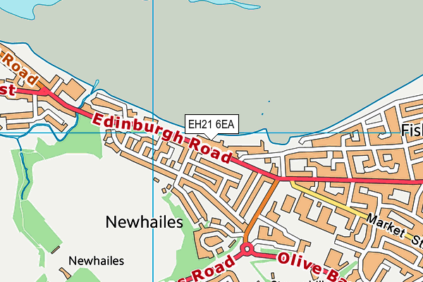 EH21 6EA map - OS VectorMap District (Ordnance Survey)