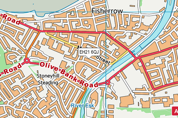 EH21 6QJ map - OS VectorMap District (Ordnance Survey) EH21 6QJ map - OS VectorMap District (Ordnance Survey)