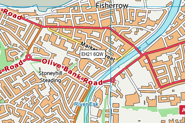 EH21 6QW map - OS VectorMap District (Ordnance Survey)