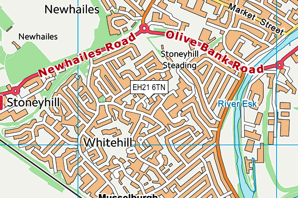 EH21 6TN map - OS VectorMap District (Ordnance Survey) EH21 6TN map - OS VectorMap District (Ordnance Survey)