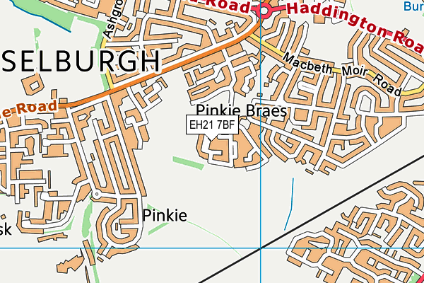 EH21 7BF map - OS VectorMap District (Ordnance Survey) EH21 7BF map - OS VectorMap District (Ordnance Survey)