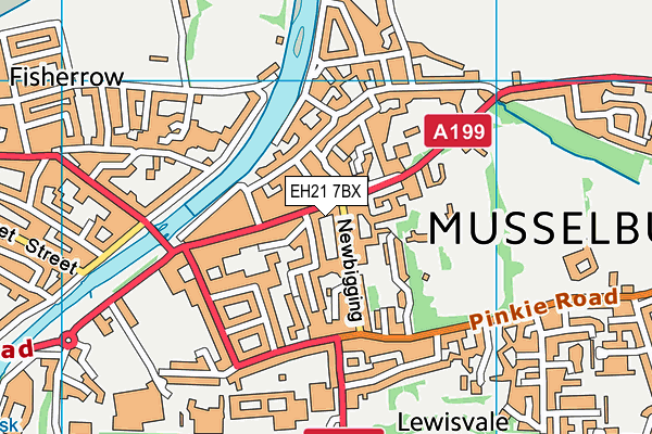EH21 7BX map - OS VectorMap District (Ordnance Survey) EH21 7BX map - OS VectorMap District (Ordnance Survey)