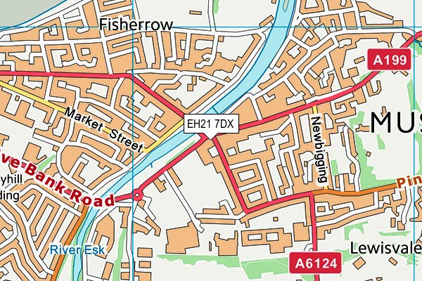 EH21 7DX map - OS VectorMap District (Ordnance Survey) EH21 7DX map - OS VectorMap District (Ordnance Survey)