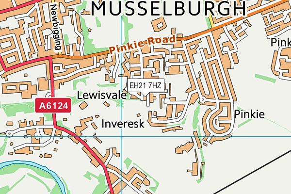 EH21 7HZ map - OS VectorMap District (Ordnance Survey)