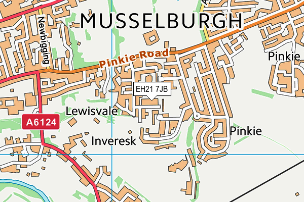 EH21 7JB map - OS VectorMap District (Ordnance Survey) EH21 7JB map - OS VectorMap District (Ordnance Survey)