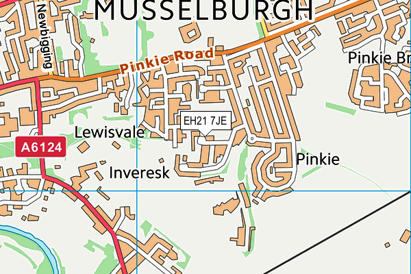 EH21 7JE map - OS VectorMap District (Ordnance Survey) EH21 7JE map - OS VectorMap District (Ordnance Survey)