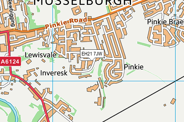EH21 7JW map - OS VectorMap District (Ordnance Survey)