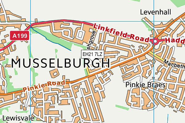 EH21 7LZ map - OS VectorMap District (Ordnance Survey) EH21 7LZ map - OS VectorMap District (Ordnance Survey)