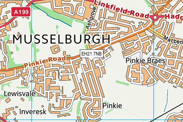 EH21 7NB map - OS VectorMap District (Ordnance Survey) EH21 7NB map - OS VectorMap District (Ordnance Survey)
