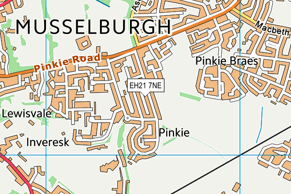 EH21 7NE map - OS VectorMap District (Ordnance Survey) EH21 7NE map - OS VectorMap District (Ordnance Survey)
