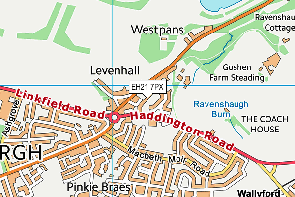 EH21 7PX map - OS VectorMap District (Ordnance Survey) EH21 7PX map - OS VectorMap District (Ordnance Survey)