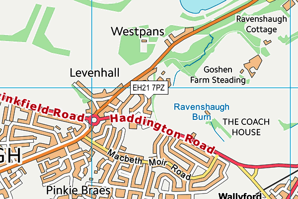 EH21 7PZ map - OS VectorMap District (Ordnance Survey) EH21 7PZ map - OS VectorMap District (Ordnance Survey)