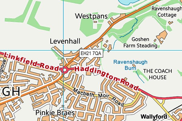 EH21 7QA map - OS VectorMap District (Ordnance Survey) EH21 7QA map - OS VectorMap District (Ordnance Survey)