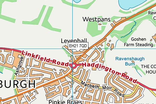 EH21 7QD map - OS VectorMap District (Ordnance Survey) EH21 7QD map - OS VectorMap District (Ordnance Survey)