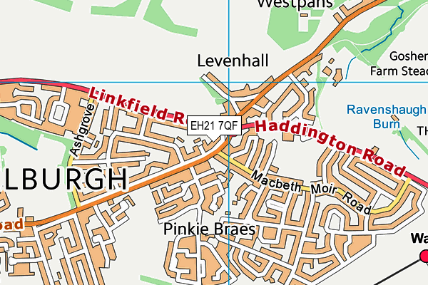 EH21 7QF map - OS VectorMap District (Ordnance Survey) EH21 7QF map - OS VectorMap District (Ordnance Survey)