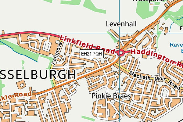 EH21 7QH map - OS VectorMap District (Ordnance Survey) EH21 7QH map - OS VectorMap District (Ordnance Survey)