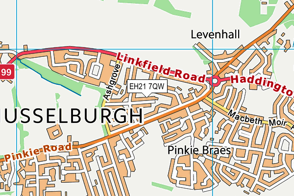 EH21 7QW map - OS VectorMap District (Ordnance Survey) EH21 7QW map - OS VectorMap District (Ordnance Survey)