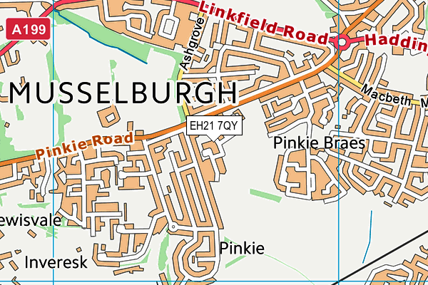 EH21 7QY map - OS VectorMap District (Ordnance Survey) EH21 7QY map - OS VectorMap District (Ordnance Survey)