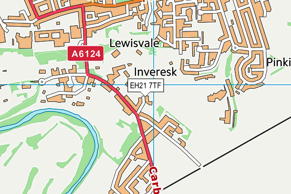EH21 7TF map - OS VectorMap District (Ordnance Survey)