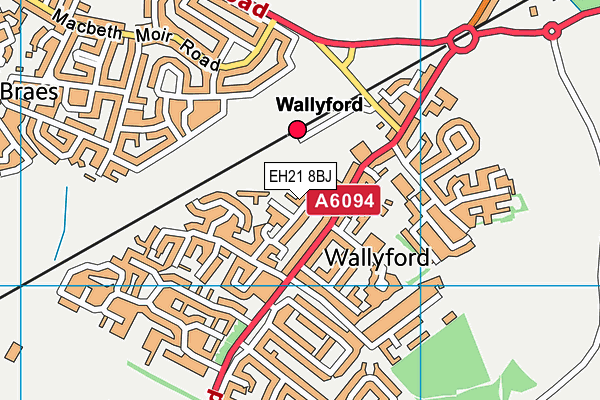 EH21 8BJ map - OS VectorMap District (Ordnance Survey) EH21 8BJ map - OS VectorMap District (Ordnance Survey)