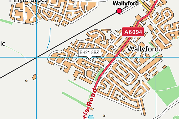 EH21 8BZ map - OS VectorMap District (Ordnance Survey) EH21 8BZ map - OS VectorMap District (Ordnance Survey)