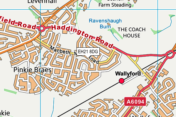 EH21 8DG map - OS VectorMap District (Ordnance Survey) EH21 8DG map - OS VectorMap District (Ordnance Survey)
