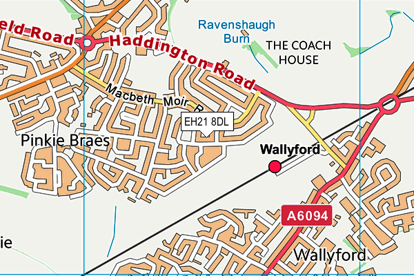 EH21 8DL map - OS VectorMap District (Ordnance Survey) EH21 8DL map - OS VectorMap District (Ordnance Survey)