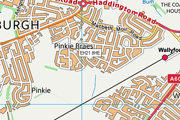 EH21 8HE map - OS VectorMap District (Ordnance Survey) EH21 8HE map - OS VectorMap District (Ordnance Survey)
