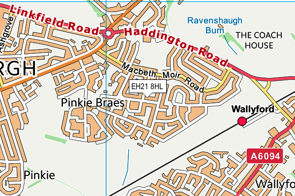 EH21 8HL map - OS VectorMap District (Ordnance Survey) EH21 8HL map - OS VectorMap District (Ordnance Survey)