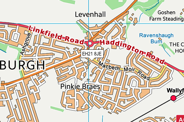 EH21 8JE map - OS VectorMap District (Ordnance Survey) EH21 8JE map - OS VectorMap District (Ordnance Survey)