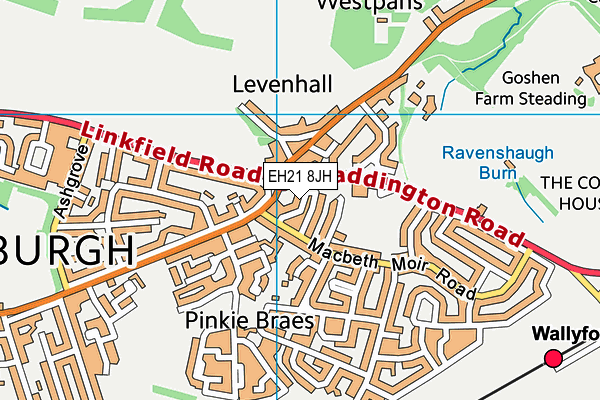 EH21 8JH map - OS VectorMap District (Ordnance Survey) EH21 8JH map - OS VectorMap District (Ordnance Survey)