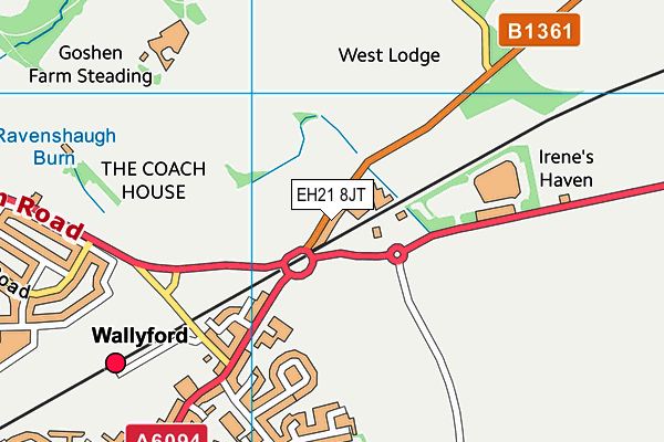 EH21 8JT map - OS VectorMap District (Ordnance Survey) EH21 8JT map - OS VectorMap District (Ordnance Survey)