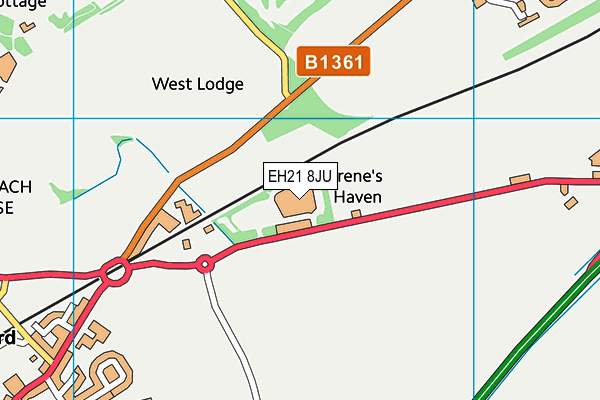 EH21 8JU map - OS VectorMap District (Ordnance Survey) EH21 8JU map - OS VectorMap District (Ordnance Survey)