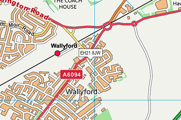 EH21 8JW map - OS VectorMap District (Ordnance Survey) EH21 8JW map - OS VectorMap District (Ordnance Survey)
