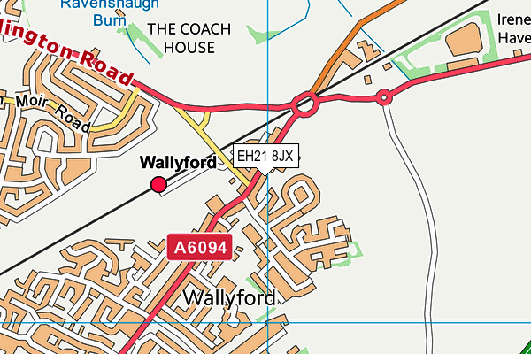 EH21 8JX map - OS VectorMap District (Ordnance Survey) EH21 8JX map - OS VectorMap District (Ordnance Survey)
