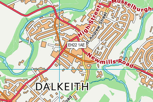 EH22 1AE map - OS VectorMap District (Ordnance Survey) EH22 1AE map - OS VectorMap District (Ordnance Survey)
