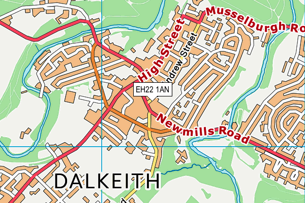 EH22 1AN map - OS VectorMap District (Ordnance Survey)
