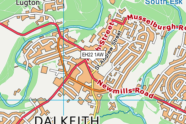 EH22 1AW map - OS VectorMap District (Ordnance Survey) EH22 1AW map - OS VectorMap District (Ordnance Survey)